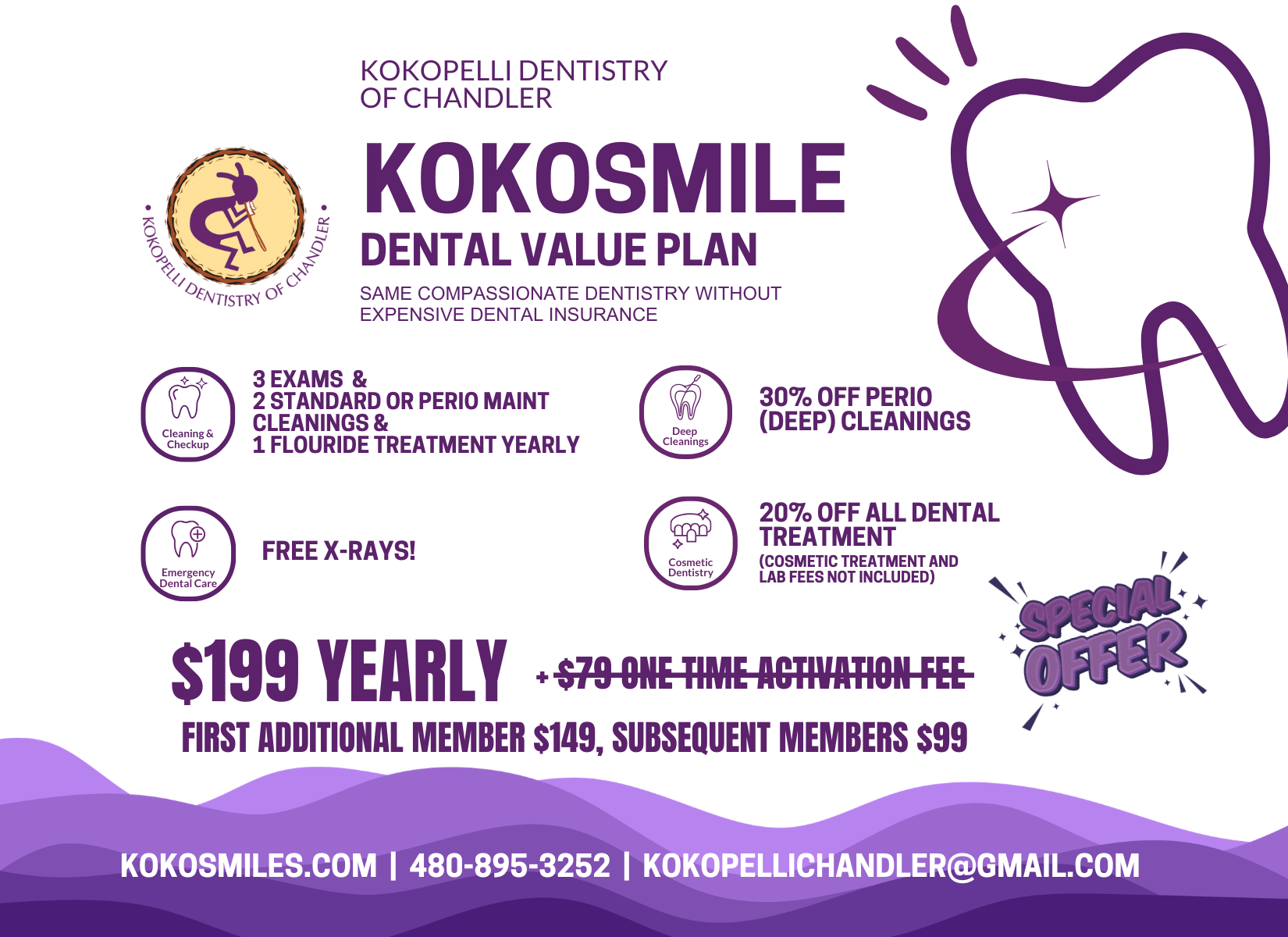 Kokopelli Dentistry Chandler In-House Membership Plan — $199/year